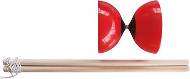 Schildkröt Schildkröt-970136 Diabolo, Hecho de Polietileno Elástico Rojo, Eje Metálico, 2 Palos de Madera, Incluye Cordón e Instrucciones, Color, (schildkroet-funsports_970136)